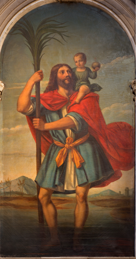 saint Christophe partant un enfant